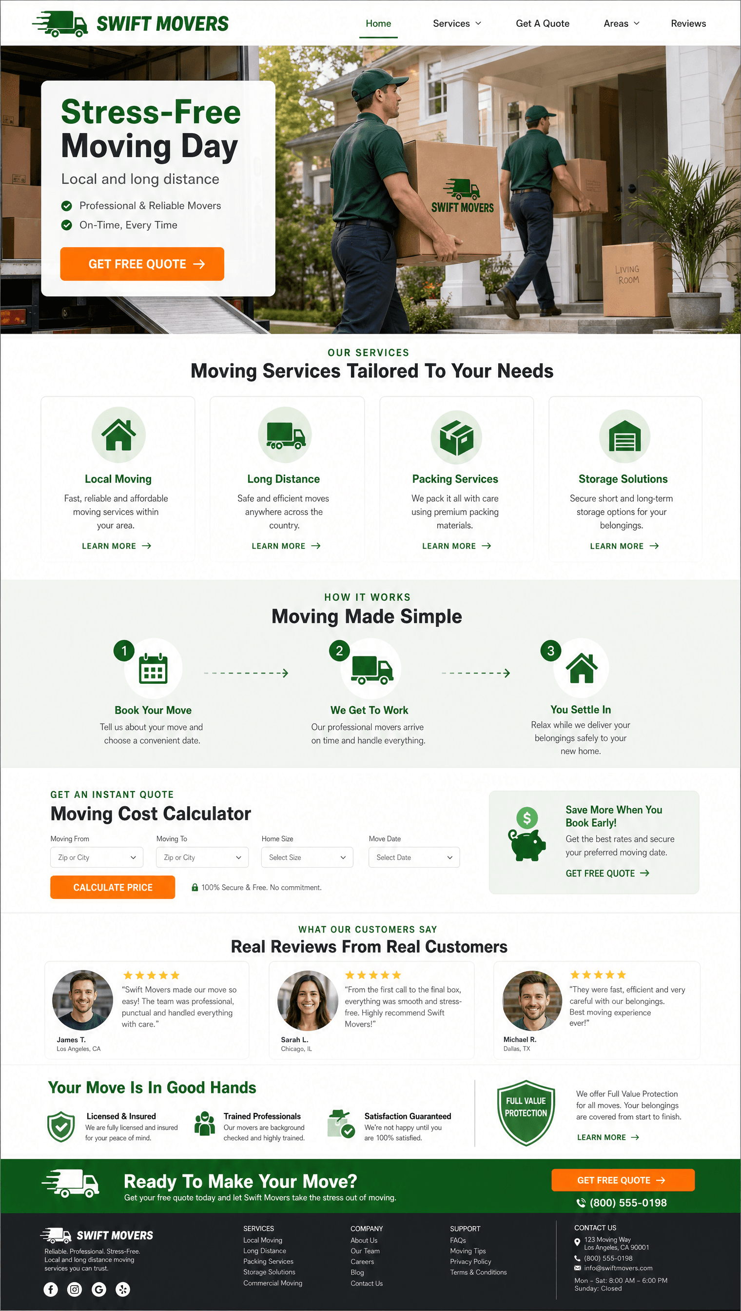 Website design for moving company