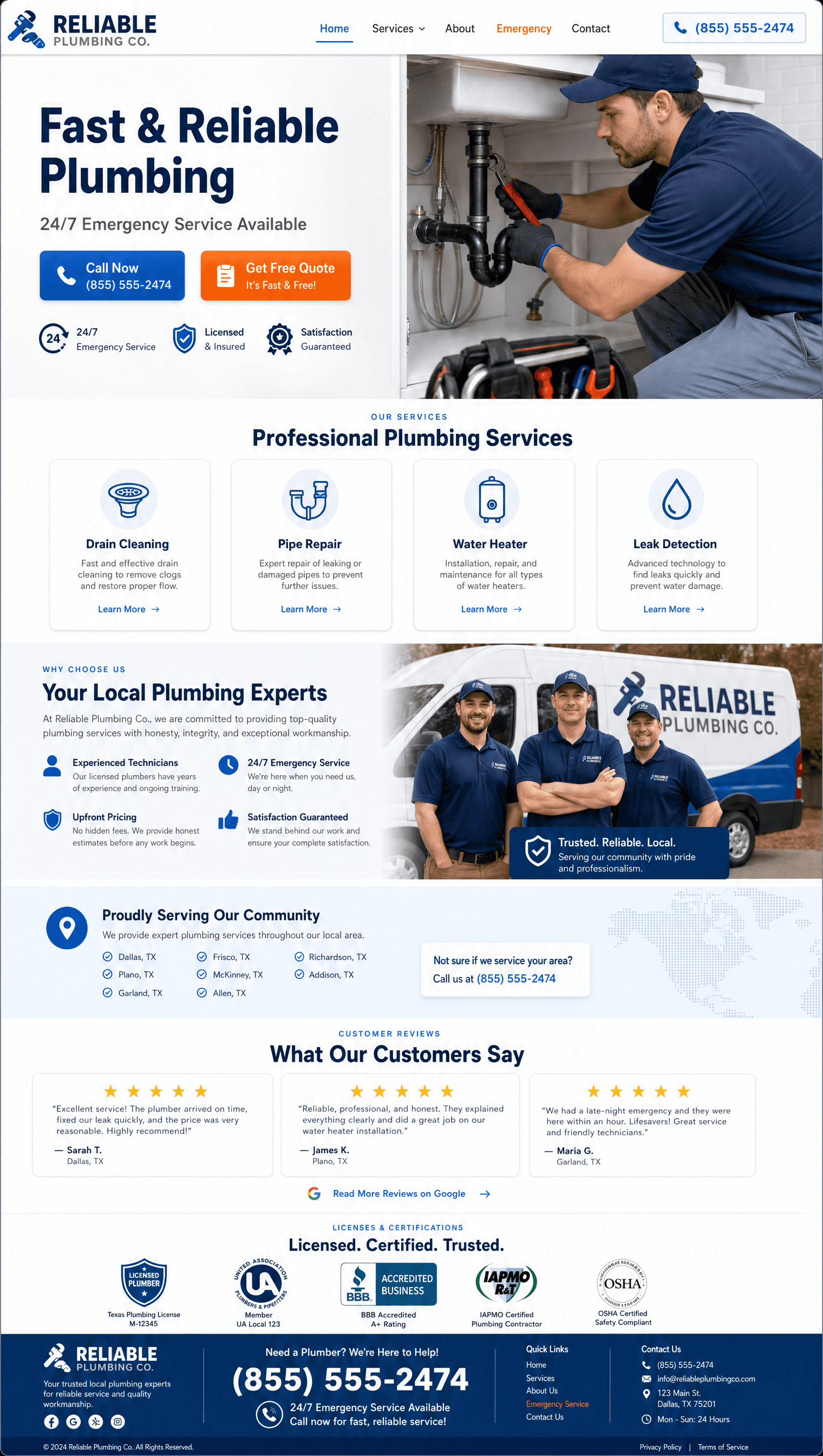 Website design for plumber